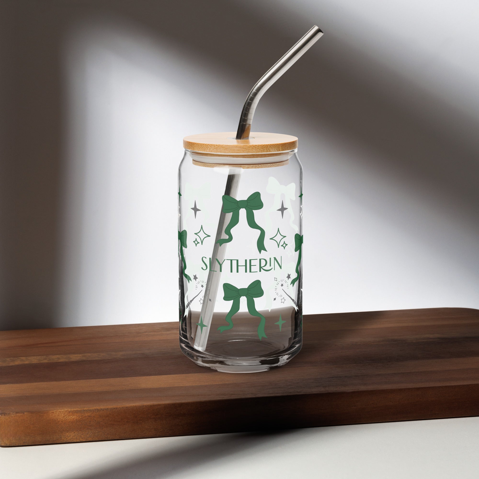 Slytherin Harry Potter Can-Shaped Glass Bow Collection